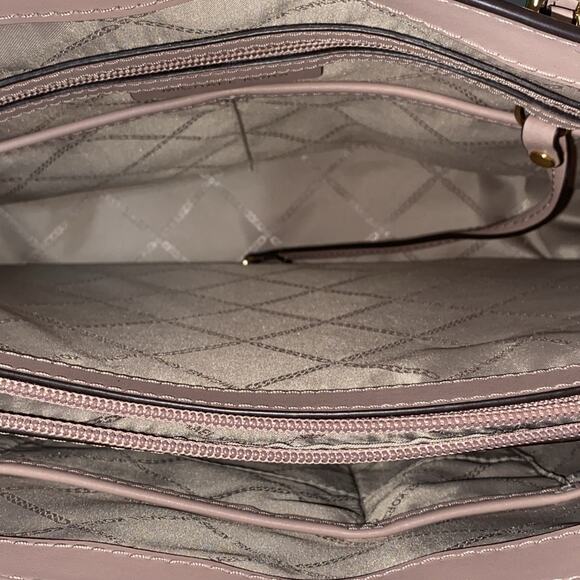 Michael Kors Voyager Tote Signature MK Logo Large Shoulder Bag Purse Rose Gold - Picture 3 of 14